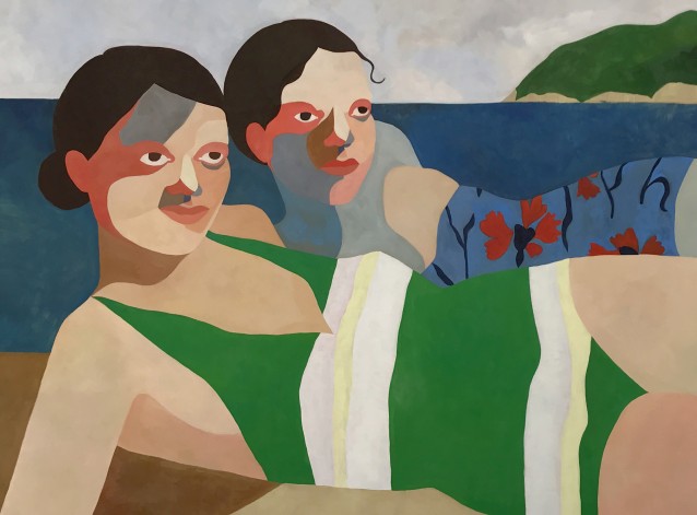 Sisters on the beach, Oil on Linen Canvas, 200x300cm, 2017